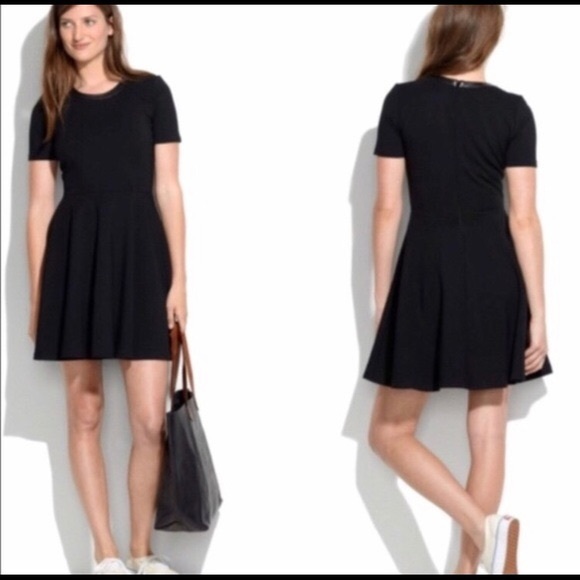 Madewell Dresses & Skirts - 🎀Madewell Black leather trim A line Dress🎀